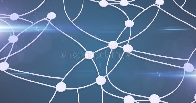Animation of glowing network of white dots and lines stock illustration