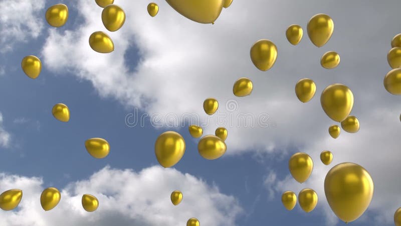 Floating gold balloons