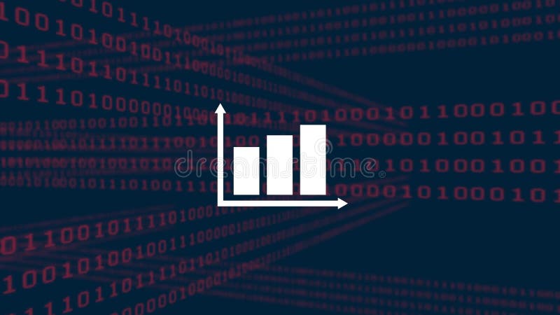 Animation of graph, binary coding and data processing over dark background. global technology, digital interface and connections concept digitally generated video. Binary coding data processing video