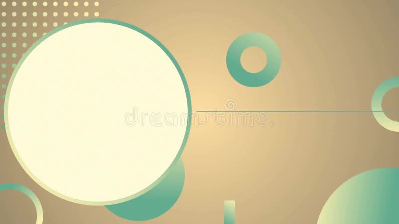 Animation of green shapes on beige background stock video