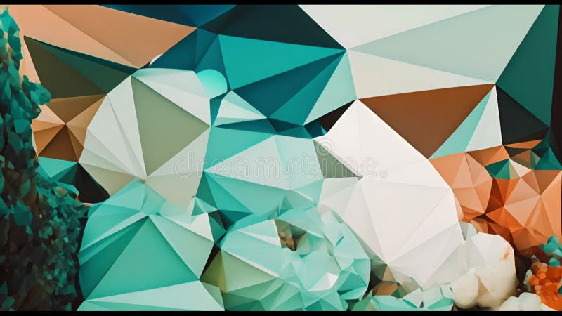 Animation of green shapes moving on black background stock footage