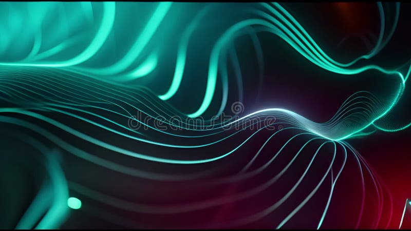 Animation of green shapes moving on black background stock footage