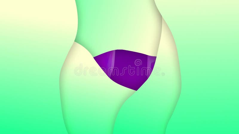 Animation of green shapes on purple background stock video