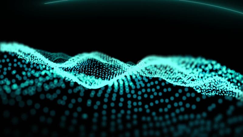 Animation of green spots on black background stock footage