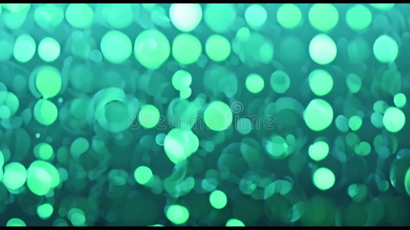 Animation of green spots moving on black background stock video footage