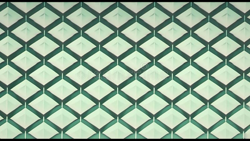 Animation of green squares moving on green background stock video footage