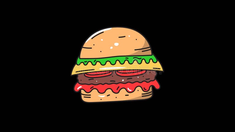 Animation of hamburger icon on black background vector illustration