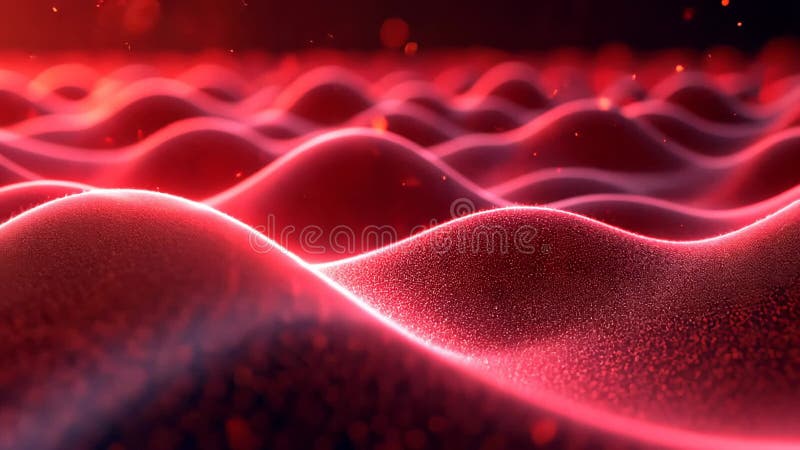 Animation of Dynamic Particle Waves and Interactive Digital Environment vector illustration