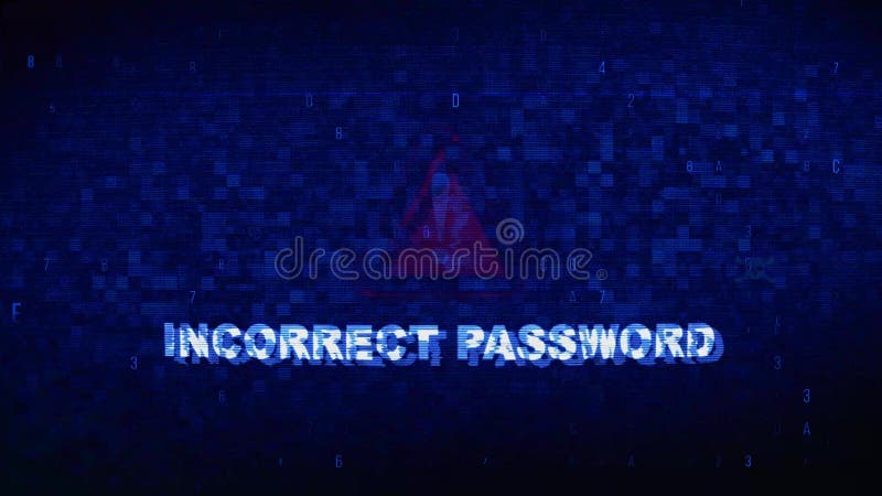Animation incorrecte des erreurs d'effet de déformation de problème de tic de bruit de Digital des textes de mot de passe illustration stock