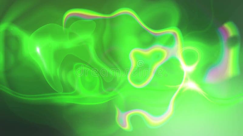 Animation of liquid shapes on green background stock footage