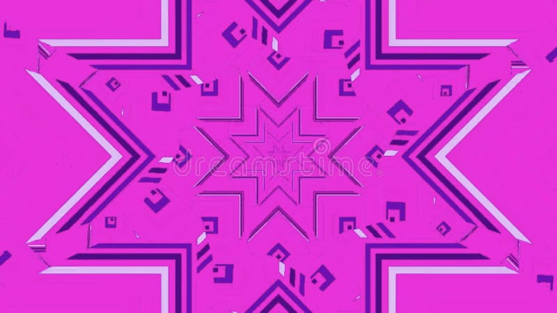 Animation of looping geometric patterns over pink background royalty free illustration