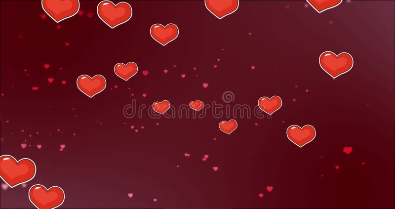 Animation of looping heart shapes against abstract background vector illustration