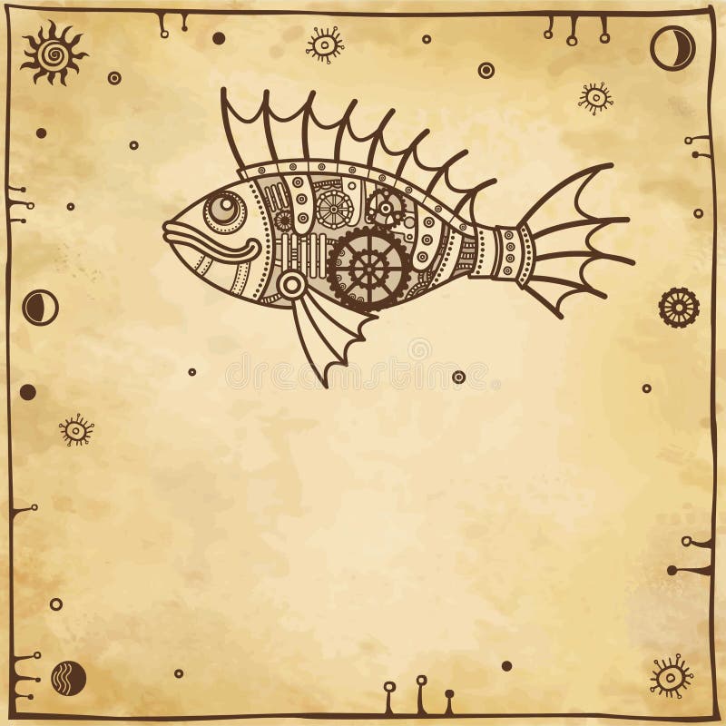 Animation mechanical fish vector illustration Animation mechanical fish vector illustration