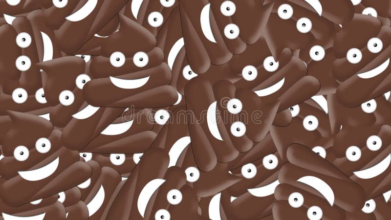 Animation multi-poop et émoticônes souriantes illustration stock