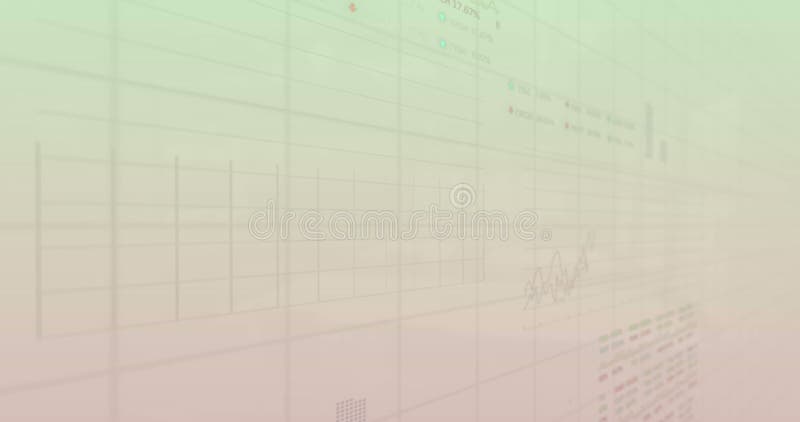 Animation multiple graphs and trading board against abstract background royalty free illustration