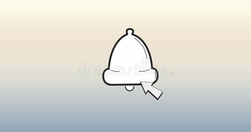 Animation of notification bell icon against copy space on pink and blue gradient background royalty free illustration