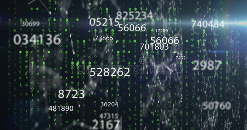 Animation of numbers processing, binary coding and data processing. global online security, computing and data processing concept digitally generated video. Binary coding data processing video