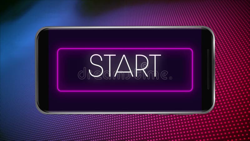 Animation numérique bonjour de texte dans le cadre de néon rectangle contre plusieurs points sur g pourpre et violet illustration libre de droits