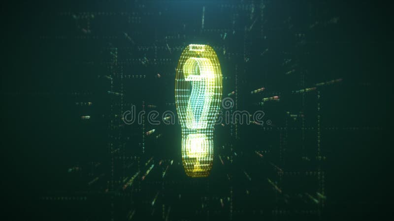 Animation numérique de l'ampoule avec point d'interrogation illustration stock