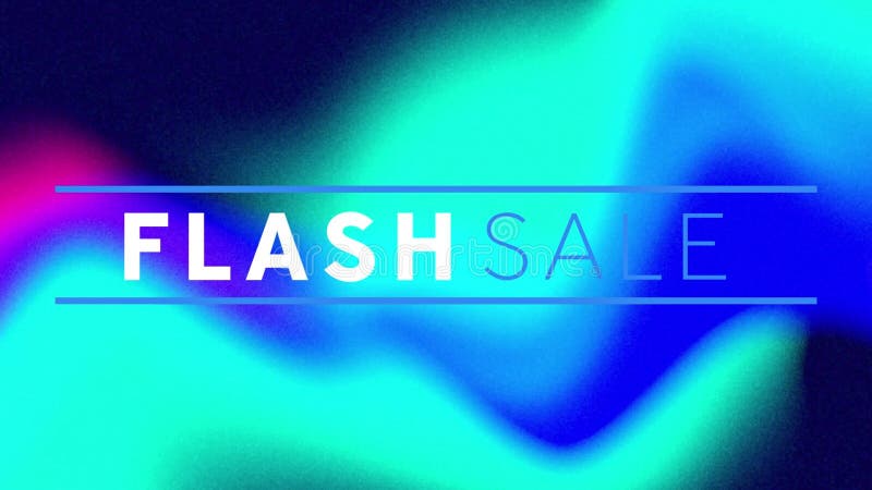 Animation numérique de vente flash contre effet de texture liquide sur fond coloré illustration de vecteur