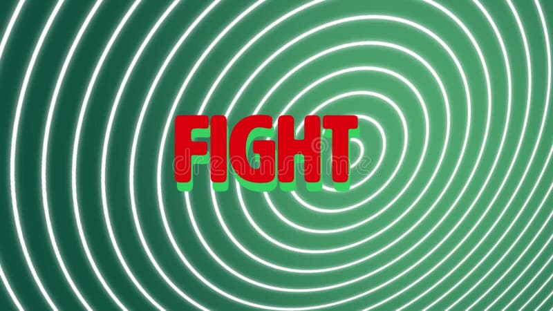 Animation numérique du texte de combat sur fond vert spiral illustration de vecteur