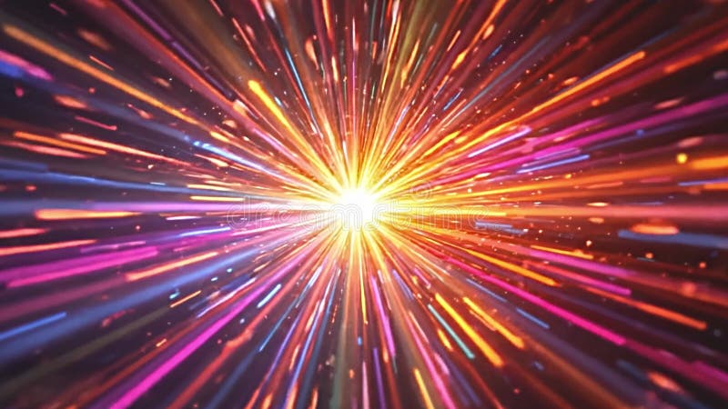 Animation optical lens flare effect, intense flash lights Generative AI stock illustration