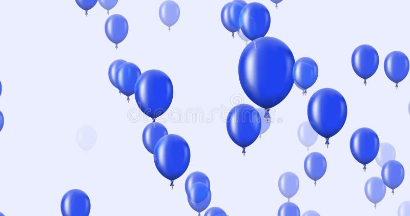 Animation pilotant les ballons bleus sur un fond foncé illustration stock