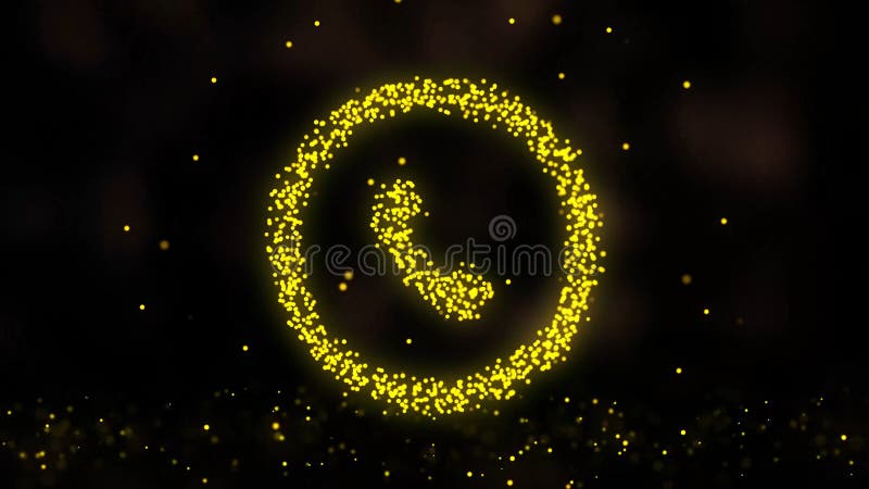 Animation of plexus network from phone symbol on colorful background with flowing of plexus particles. Seamless loop. stock illustration