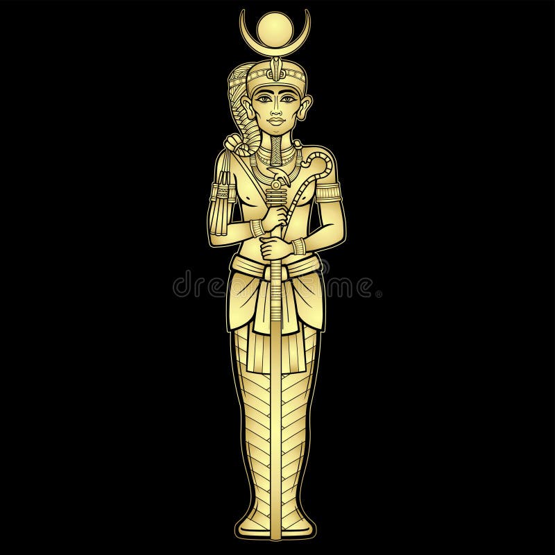 Animation Portrait Egyptian God Honsu. God of the Moon, of Time, a Young Man a Wanderer with a Curl of Youth Stock Vector - Illustration of body, graphic: 228708029 Animation Portrait Egyptian God Honsu. God of the Moon, of Time, a Young Man a Wanderer with a Curl of Youth Stock Vector - Illustration of body, graphic: 228708029