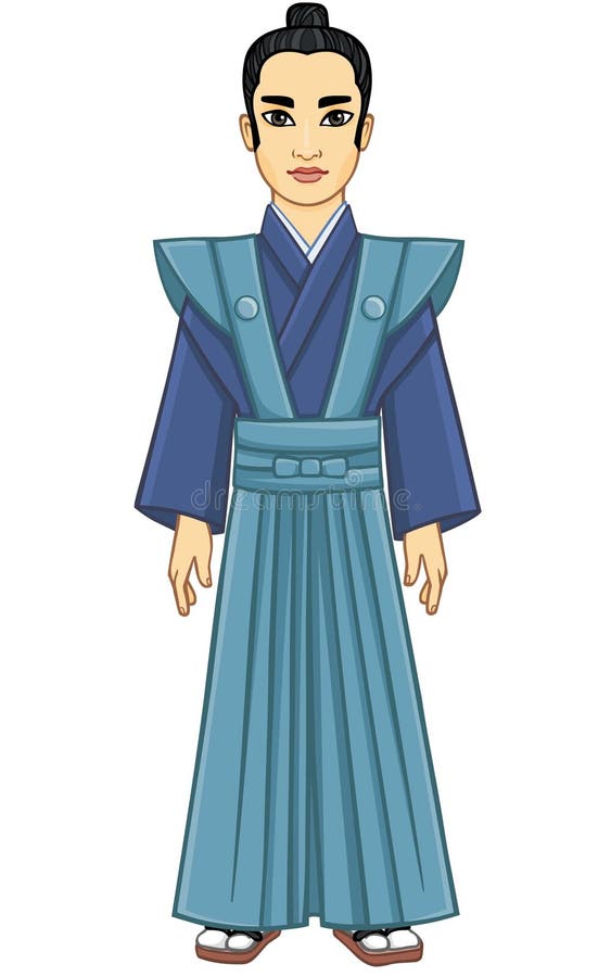 Animation Portrait of the Japanese Man of the Samurai. Stock Vector -  Illustration of figure, face: 55300726