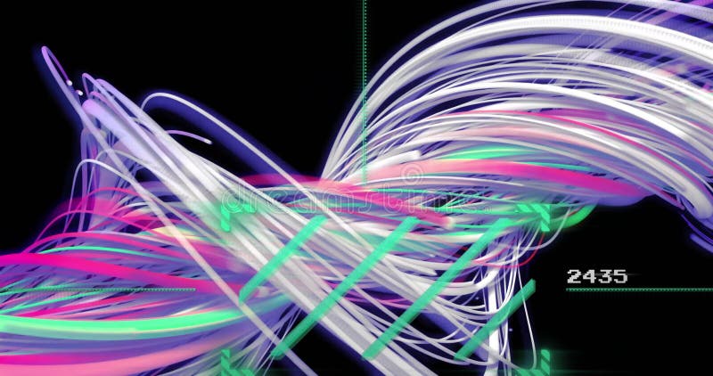Animation of purple trails over scope scanning royalty free illustration