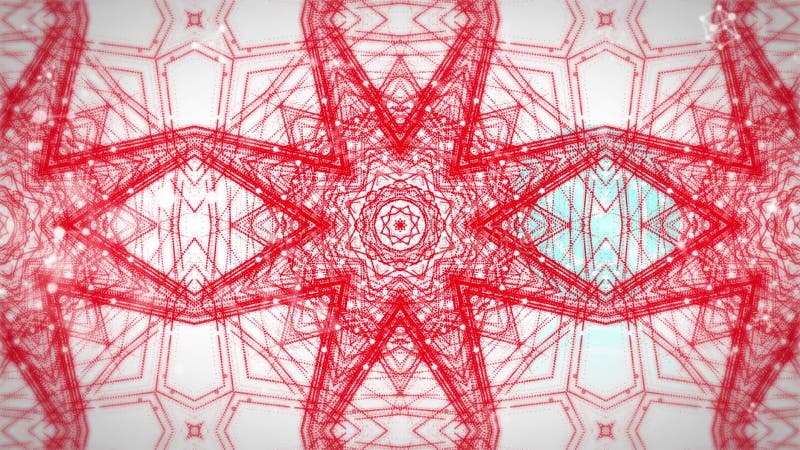 Animation of red looping mandala pattern against white background vector illustration