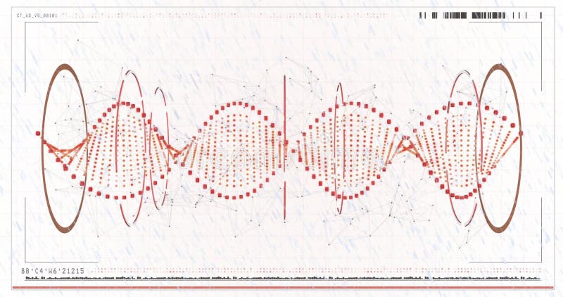 Animation of red waveform with dots and lines on white background vector illustration