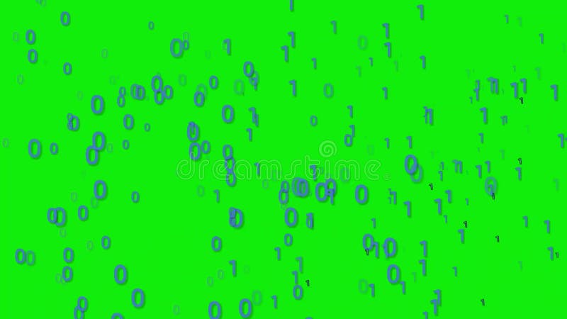 Animation relative de codage binaire. Les nombres binaire bleus pleuvoir l'écran vert. illustration libre de droits