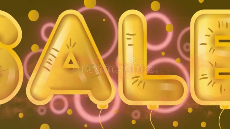 Animation of sale text over circles on brown background royalty free illustration