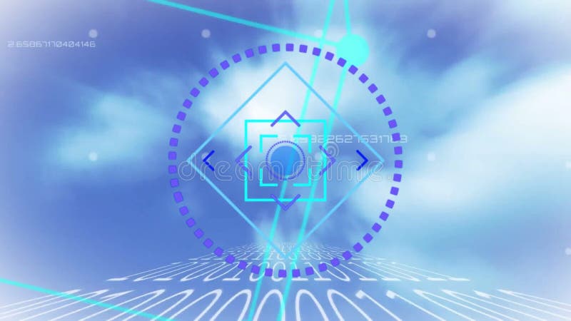 Animation of scope with binary coding and data processing. Global finance, business, connections, computing and data processing concept digitally generated video. Binary coding data processing video