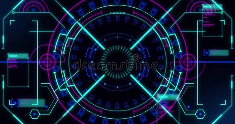 Animation of scope scanning on black background vector illustration
