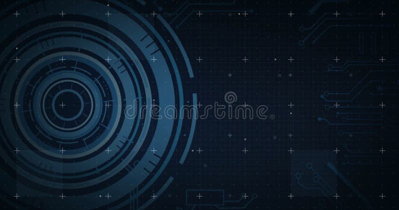 Animation of scope scanning over data processing stock illustration