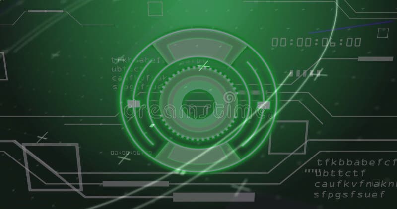 Animation of scope scanning over data processing royalty free illustration