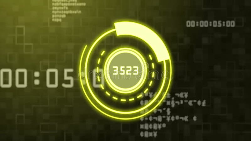 Animation of scope scanning over data processing royalty free illustration