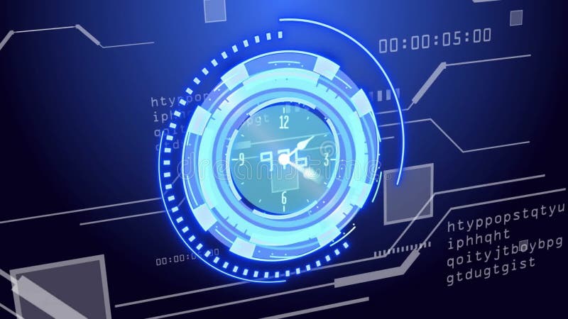 Animation of scope scanning over data processing royalty free illustration