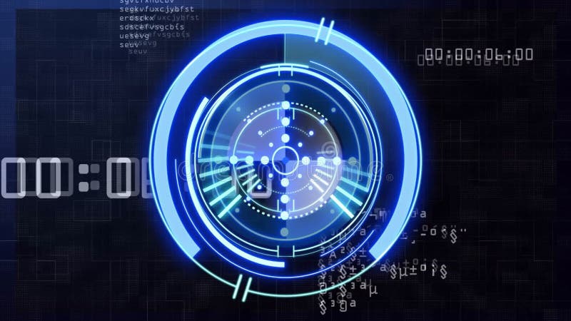 Animation of scope scanning over data processing royalty free illustration