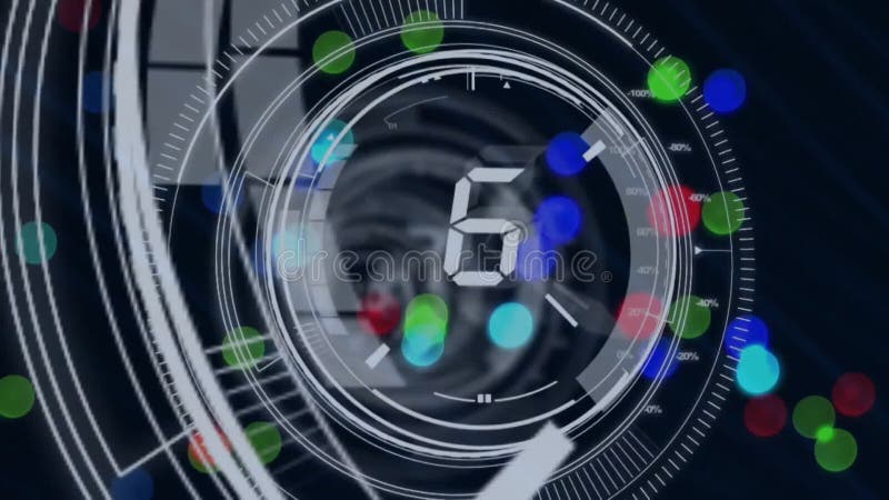 Animation of scope scanning over data processing royalty free illustration