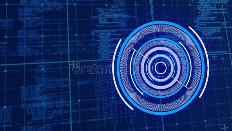 Animation of scope scanning over data processing royalty free illustration