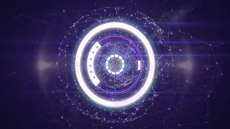 Animation of scope scanning over globe with connections royalty free illustration