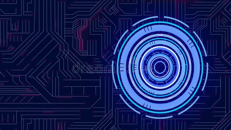 Animation of scope scanning over network of connections vector illustration