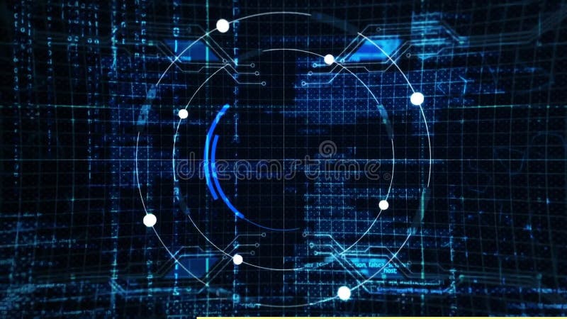 Animation of shapes moving over scope scanning stock illustration