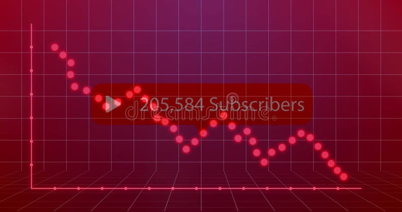 动画显示用户计数达到205 584，数据点波动 库存例证