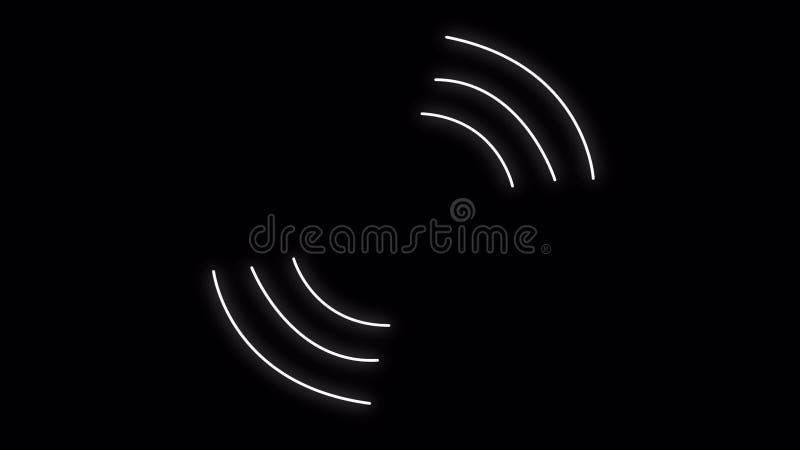 Animation simple de rotation vibrations d'anxiété sonnantes de rotation sur un écran noir. illustration stock