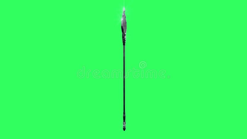 Animation spear on green background.